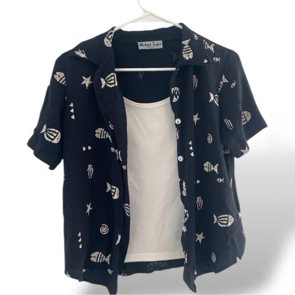 80’s Michael Taylor Coastal Print Shirt